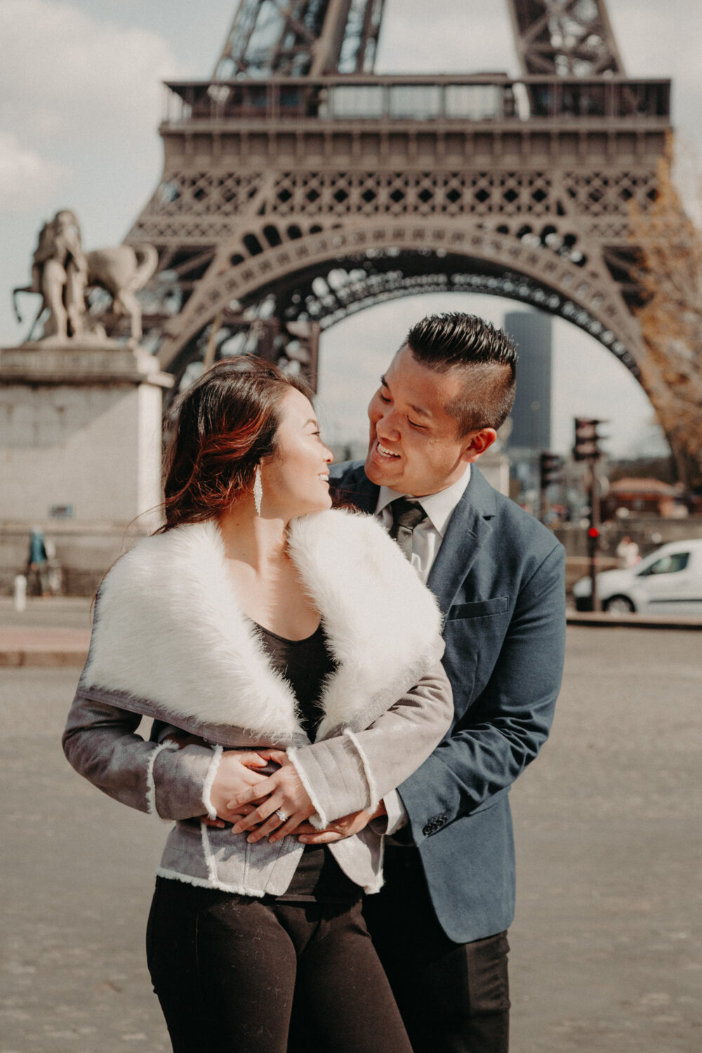 Eiffel Tower Surprise proposal photoshoot - Samuel & Erica